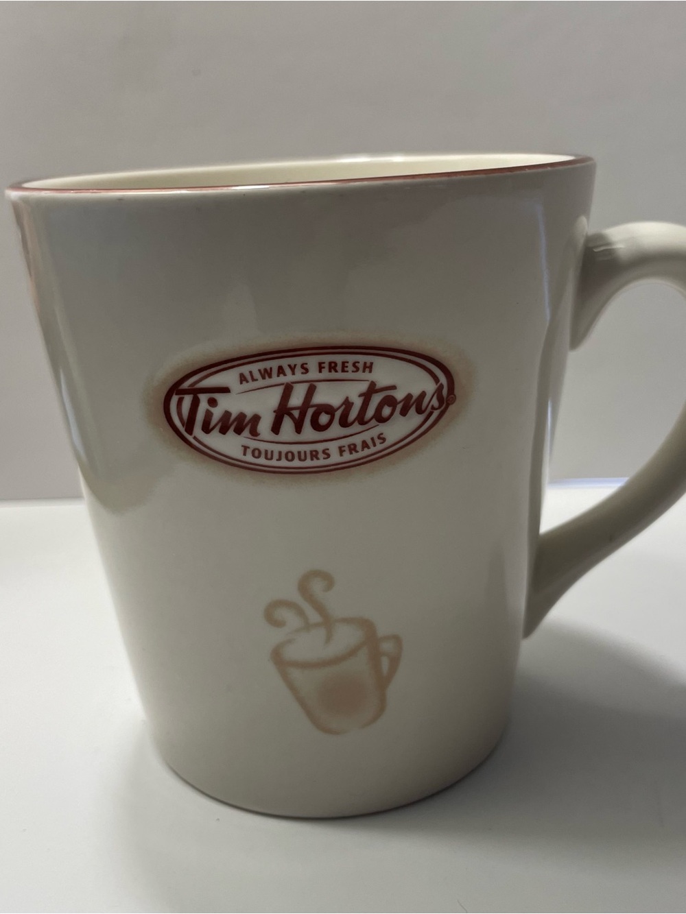 Vintage Tim Hortons 2007 Limited Edition Coffee Mug #007 Steaming Cup Cream